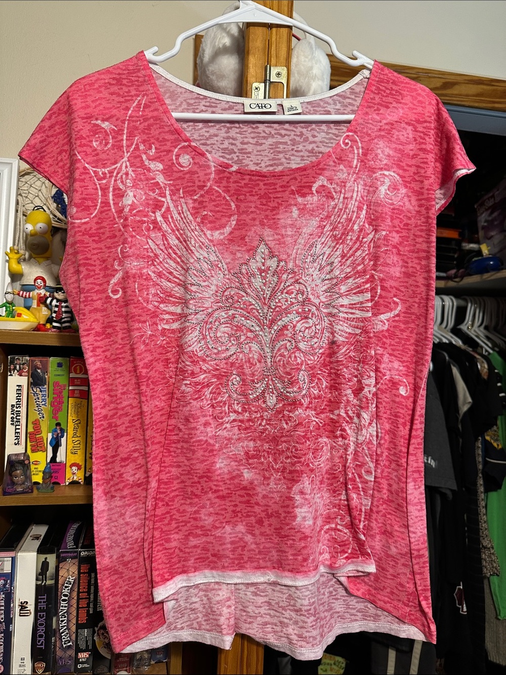Cato Pink Short Sleeve Wing Graphic Top